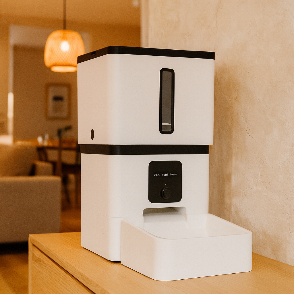 Dispenser automatico di cibo con videocamera e controllo remoto - PotFood