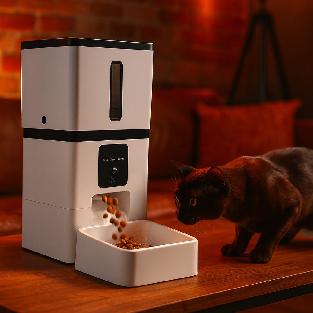 Dispenser automatico di cibo con videocamera e controllo remoto - PotFood